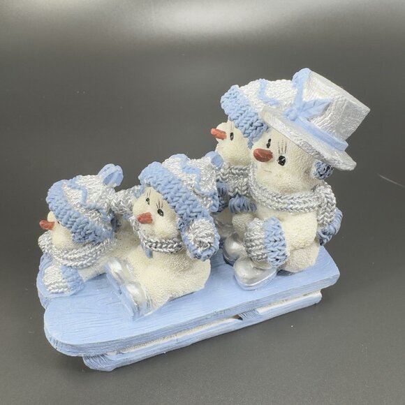 1999 The Encore Group The Sleigh Ride Snow Buddies Resin Figurine Decor Snowman - Picture 9 of 12